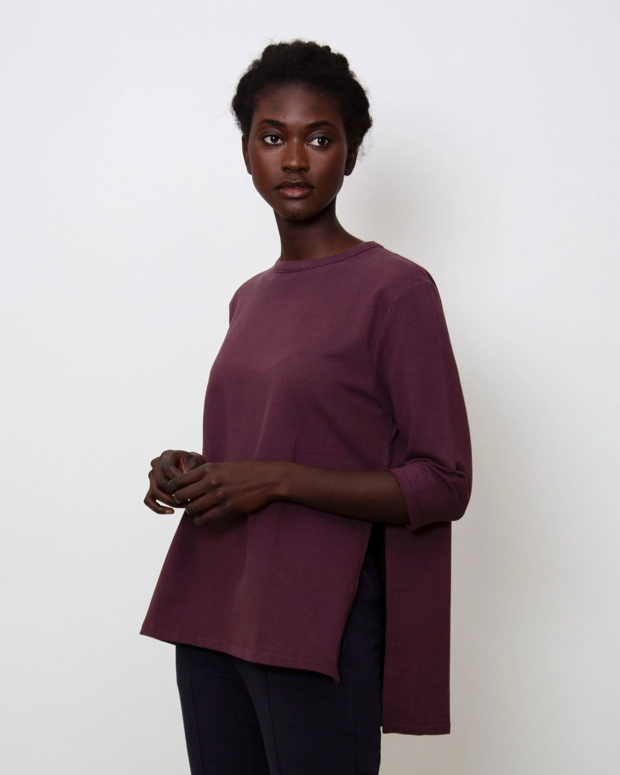 Corinne Organic Cotton Top In Plum