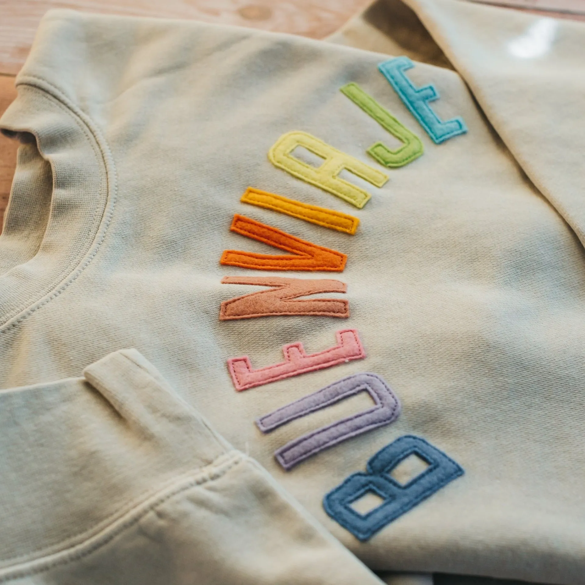 Custom Technicolor Cream Sweatshirt