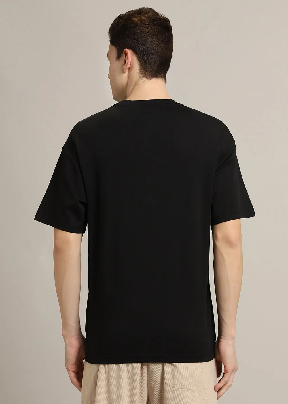 Cut And Sew Black Oversized T-shirt