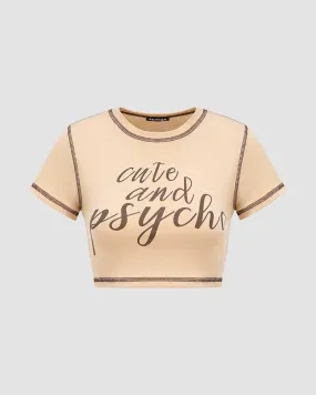 Cute and Psycho Cropped Baby T-Shirt