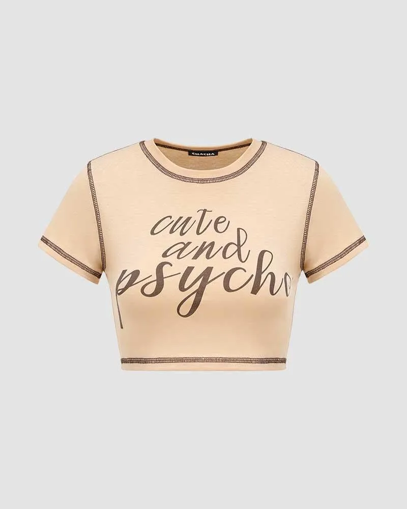 Cute and Psycho Cropped Baby T-Shirt