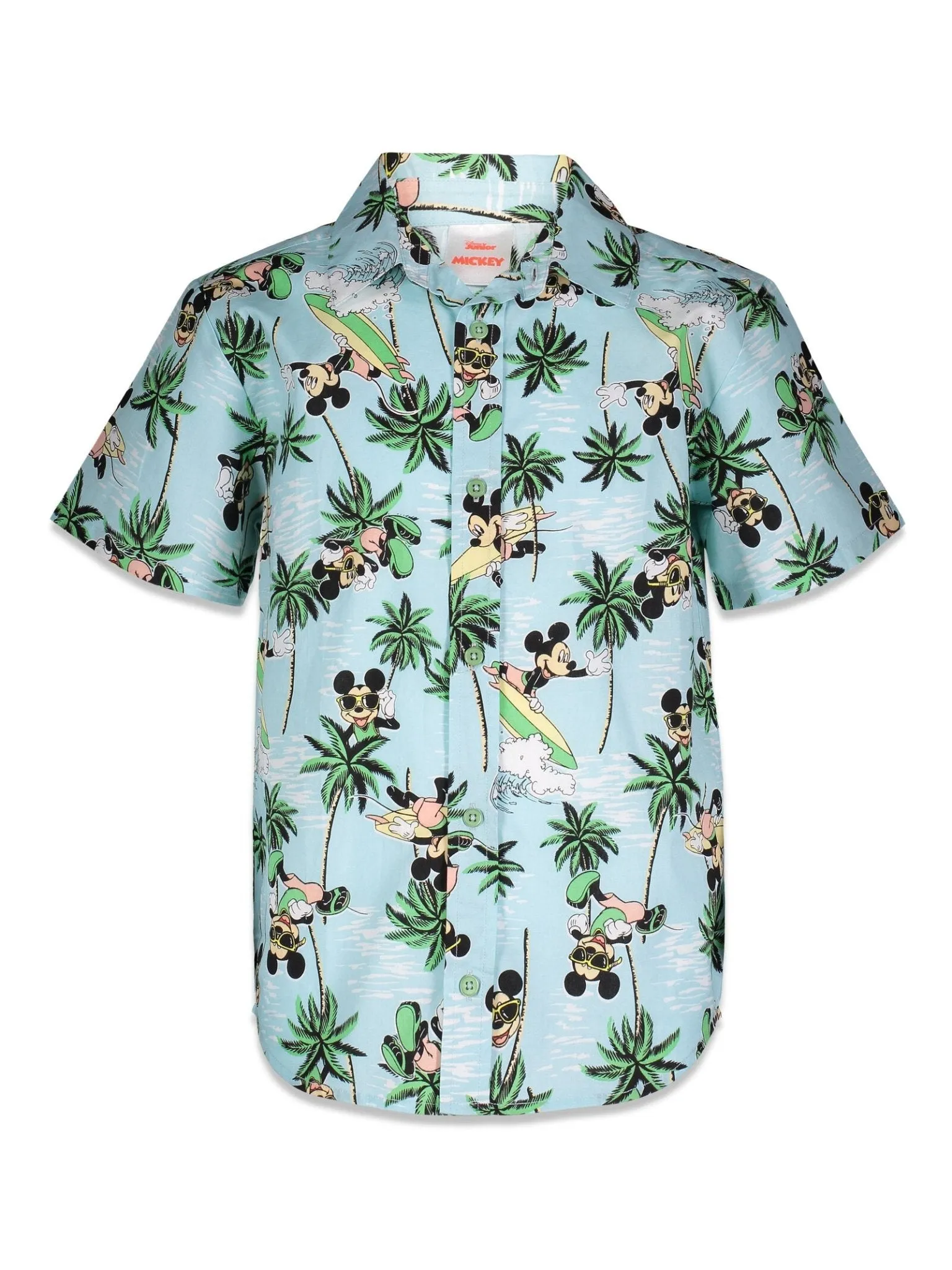 Disney Mickey Mouse Hawaiian Button Down Dress Shirt