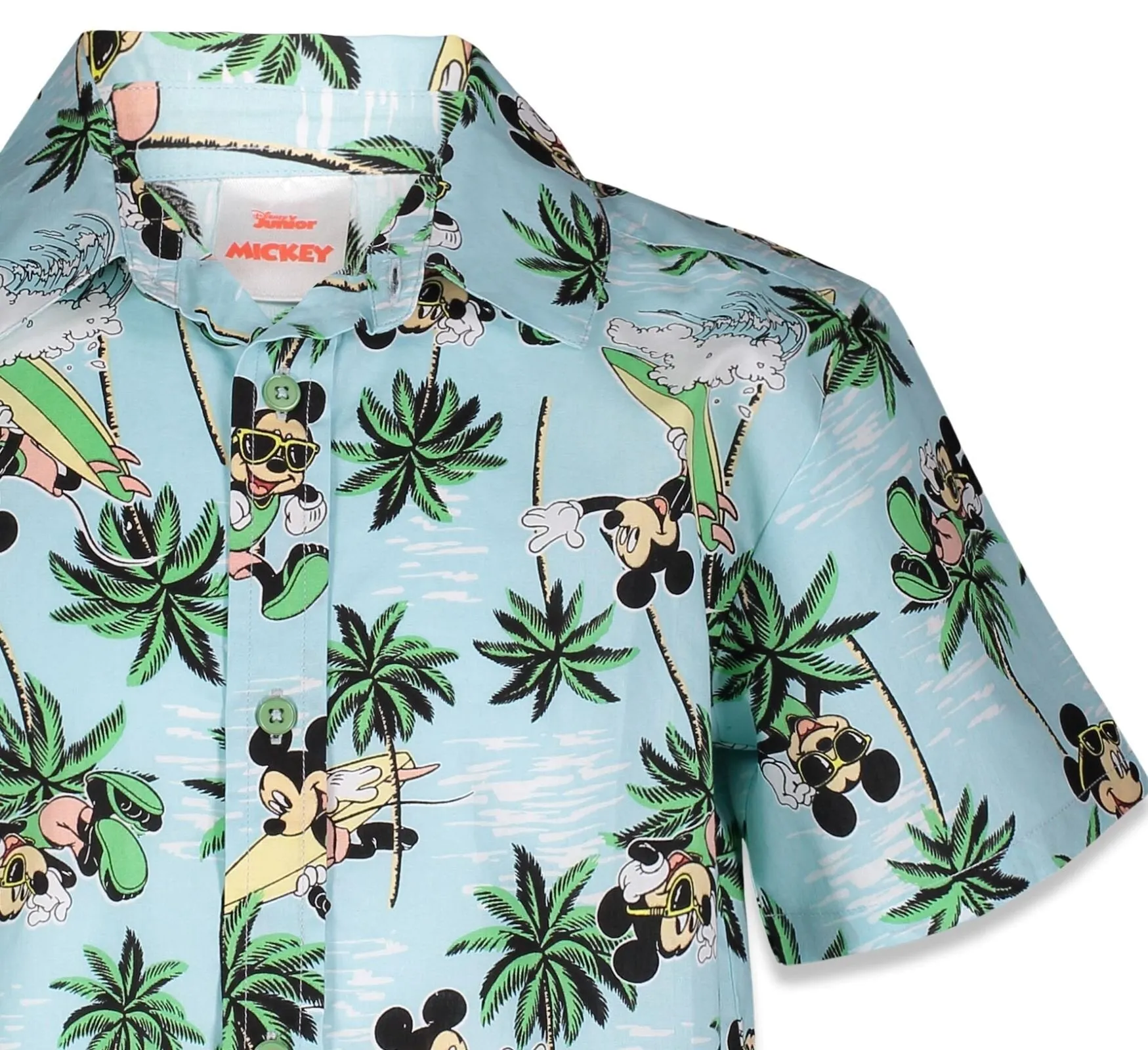 Disney Mickey Mouse Hawaiian Button Down Dress Shirt