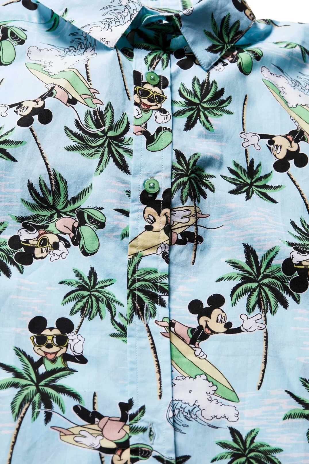 Disney Mickey Mouse Hawaiian Button Down Dress Shirt