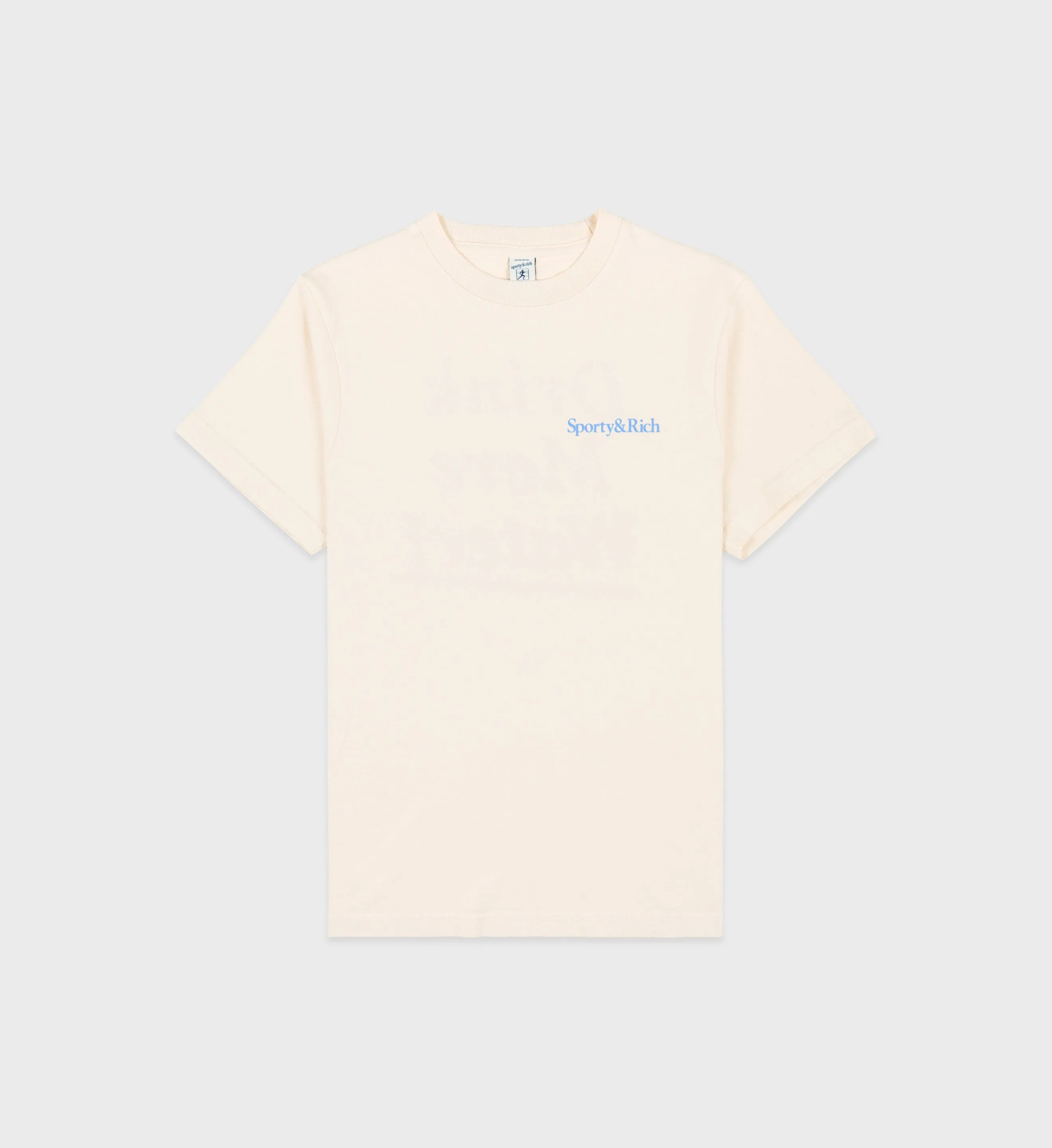 Drink More Water T-Shirt - Cream/Sky Blue