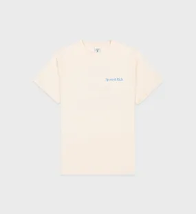 Drink More Water T-Shirt - Cream/Sky Blue