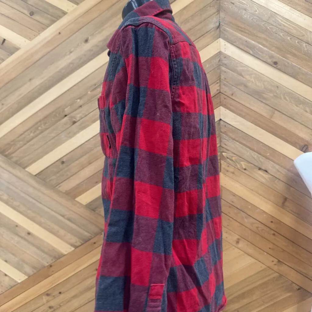 Eddie Bauer - Men's Flannel - MSRP $100: Red/Grey-men-MD