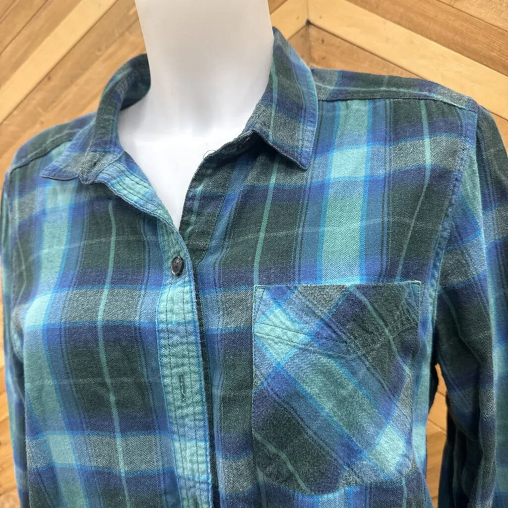 Eddie Bauer - Women's Flannel Shirt - MSRP comp $100: Navy/Blue-women-LG