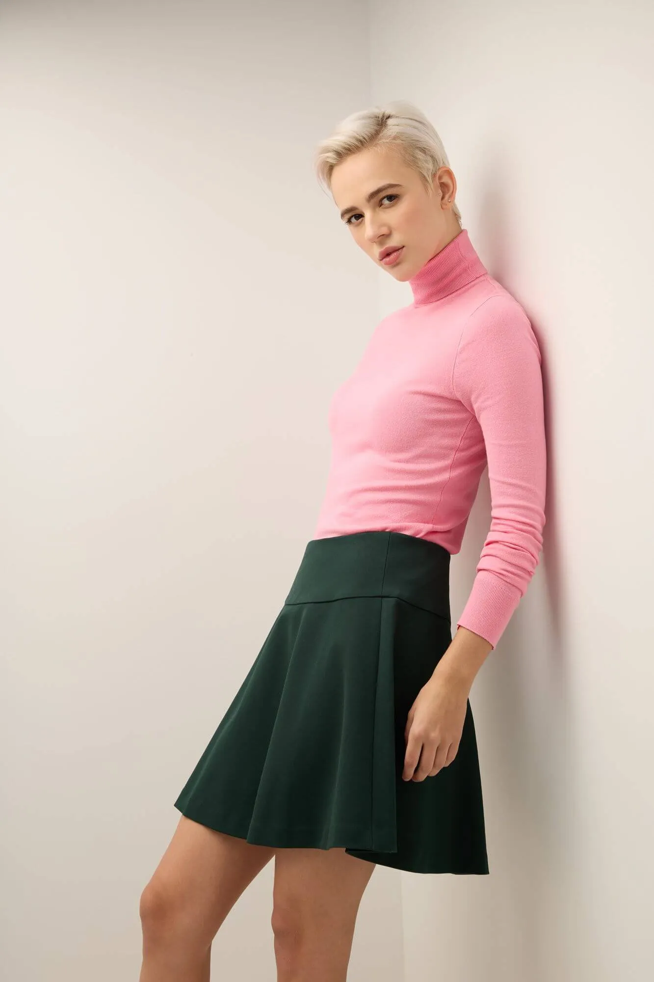 Fit-And-Flare Skirt with Wide Waistband