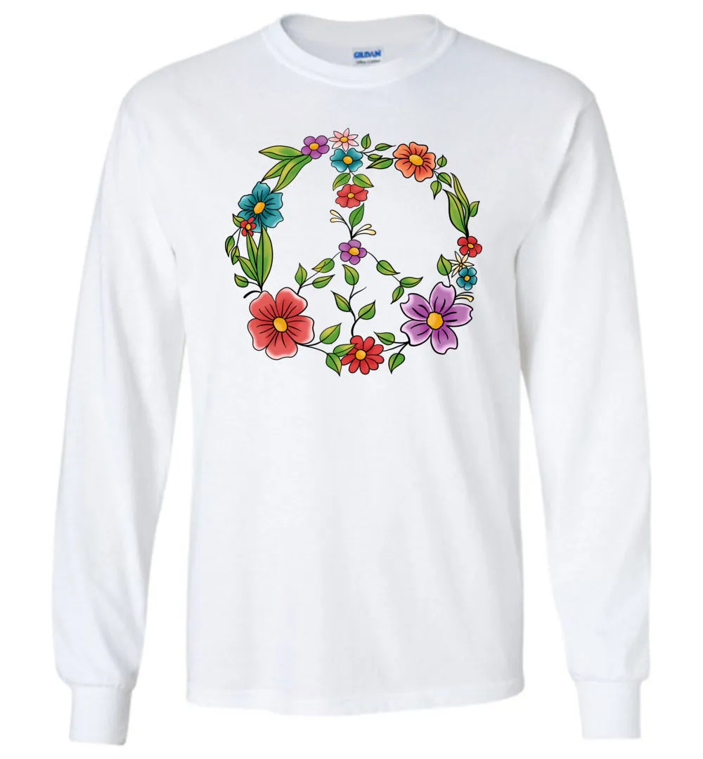 Floral Peace Sign Long Sleeves