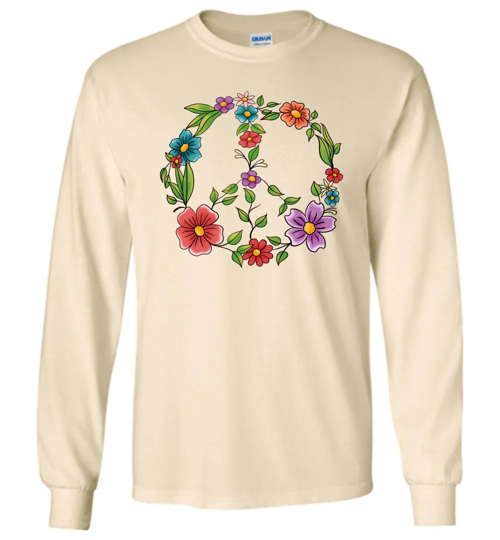 Floral Peace Sign Long Sleeves