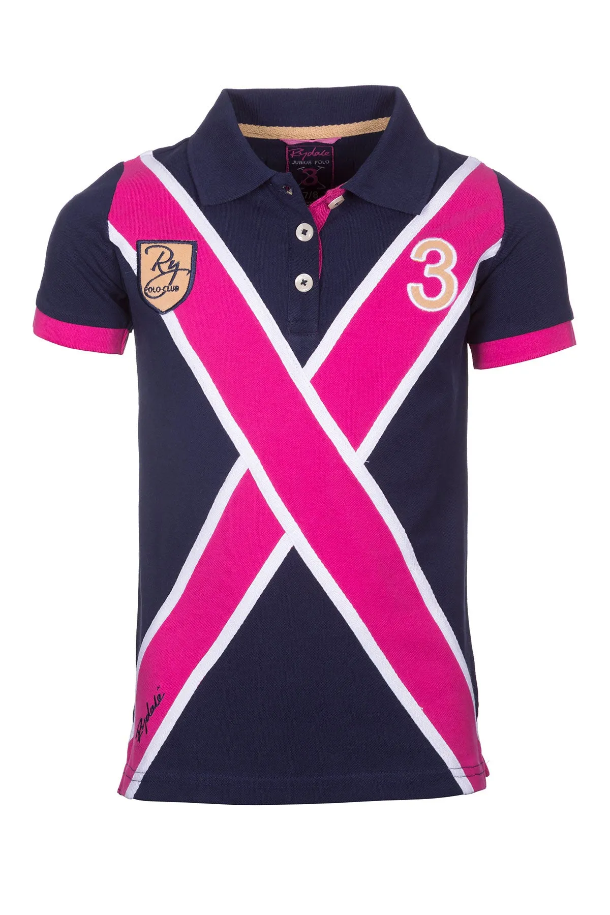 Girls Polo Shirt - Royal Double Cross