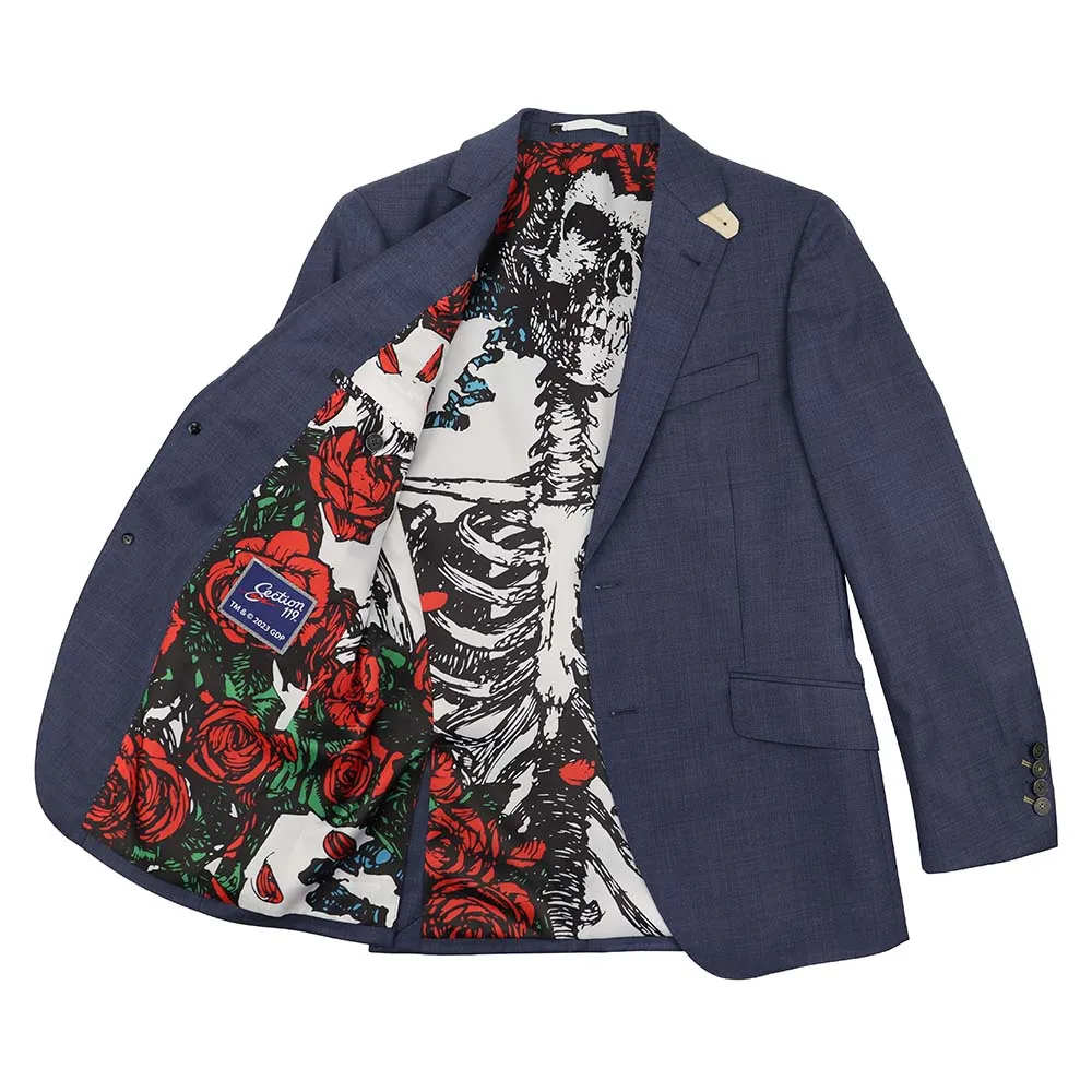 Grateful Dead Blue Sharkskin Bertha Lined Sport Coat