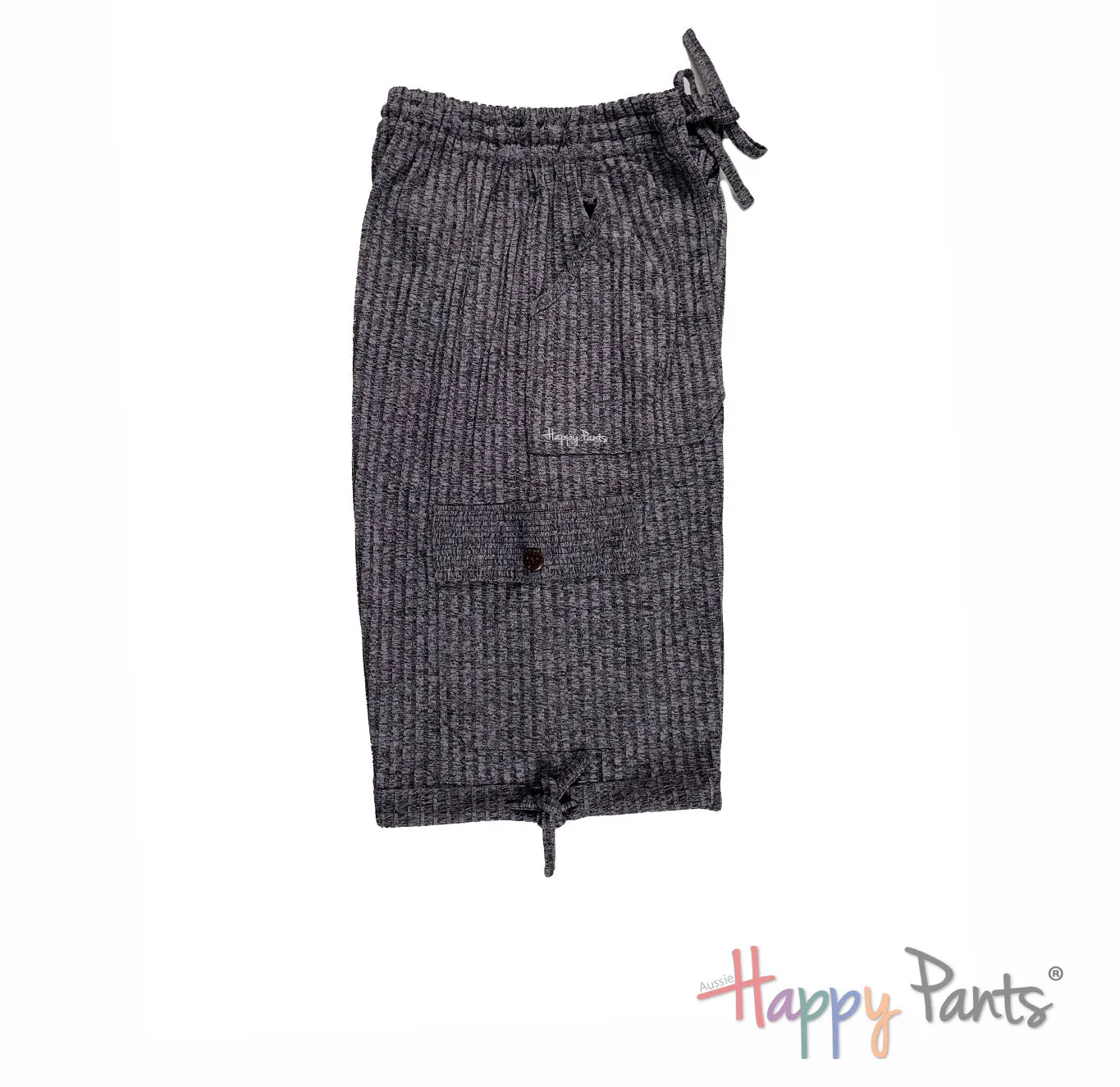 Gray Stripe Long Shorts