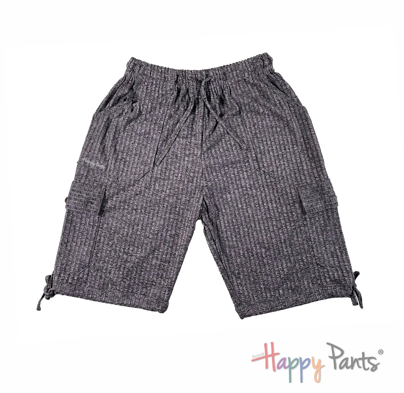 Gray Stripe Long Shorts