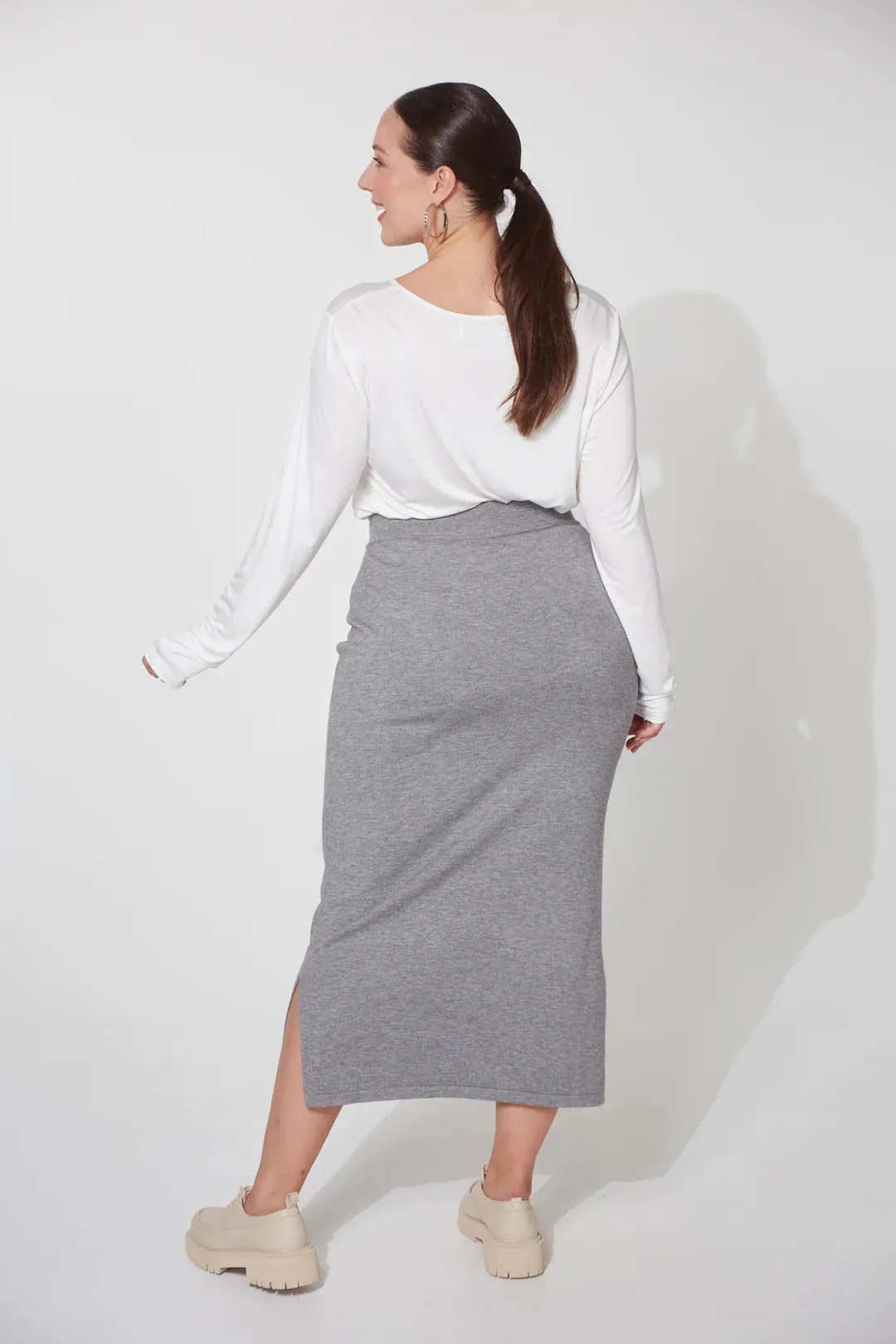 HAVEN Nikolai Knit Skirt GRAY