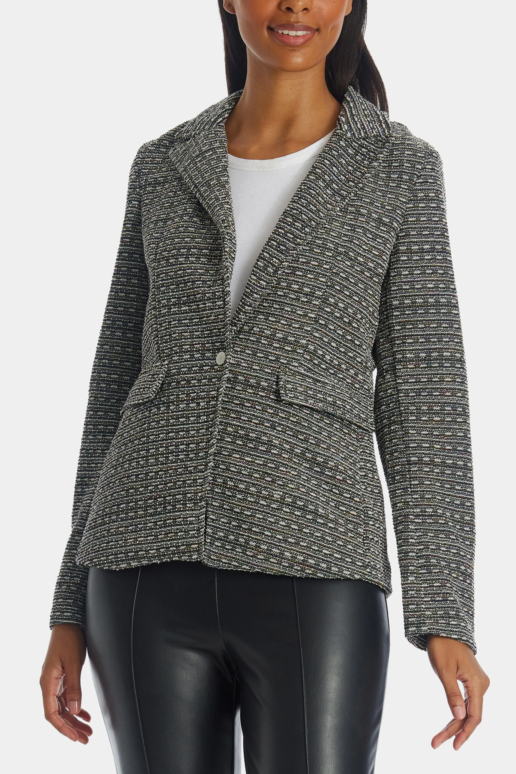 Helen Blazer In Tweed With Removeable Denim Insert