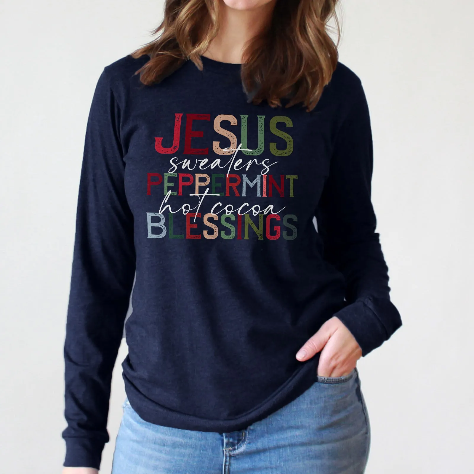 Jesus, Sweaters and Peppermint Long Sleeve