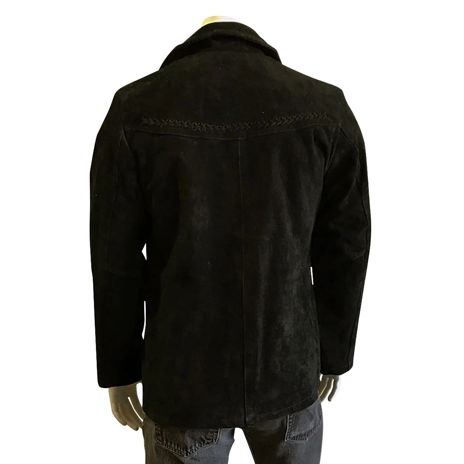 Kid's Charcoal Black Laced Suede Western Jacket