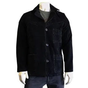 Kid's Charcoal Black Laced Suede Western Jacket