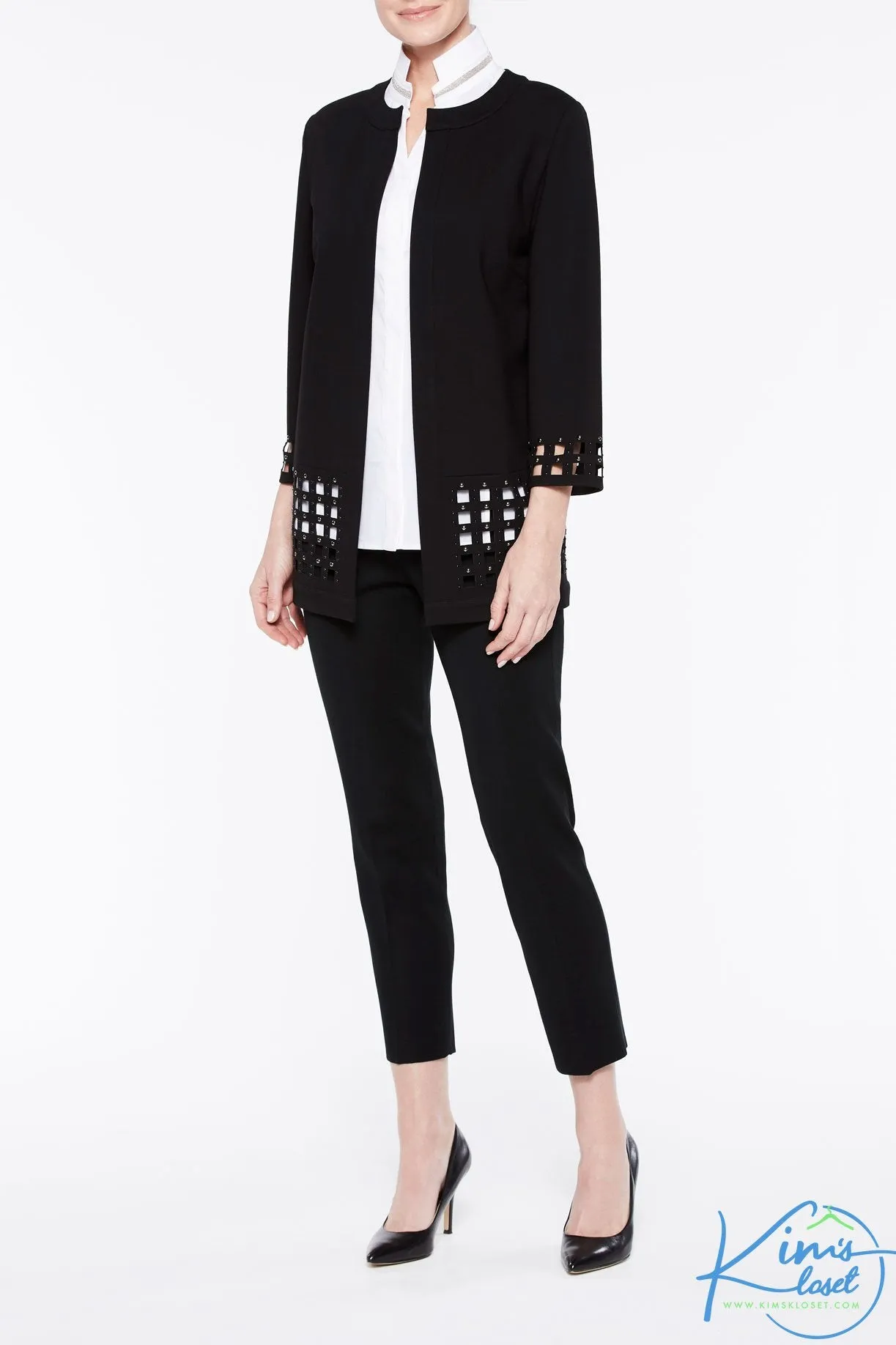 Lattice Hem Ponte Jacket