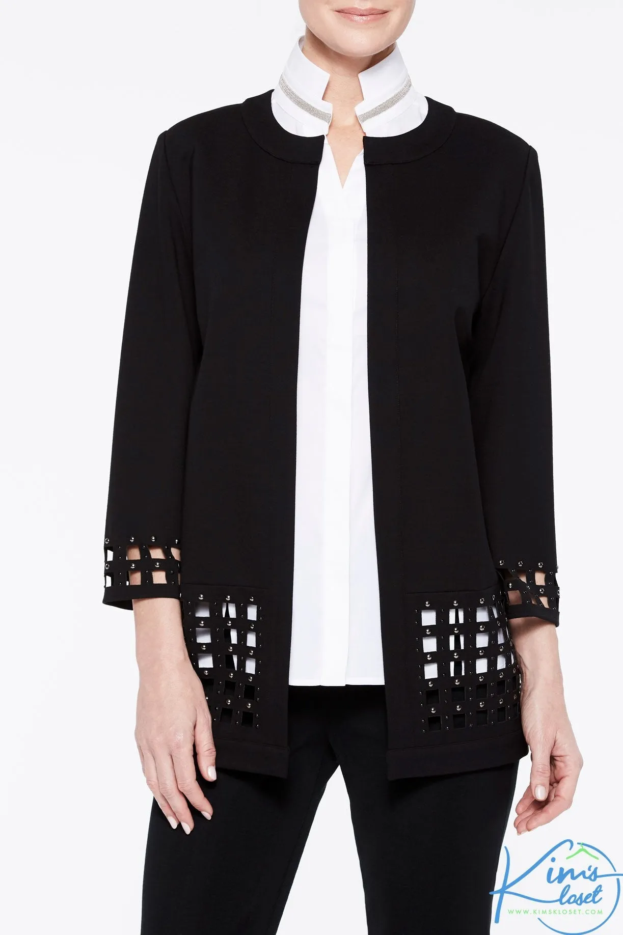 Lattice Hem Ponte Jacket