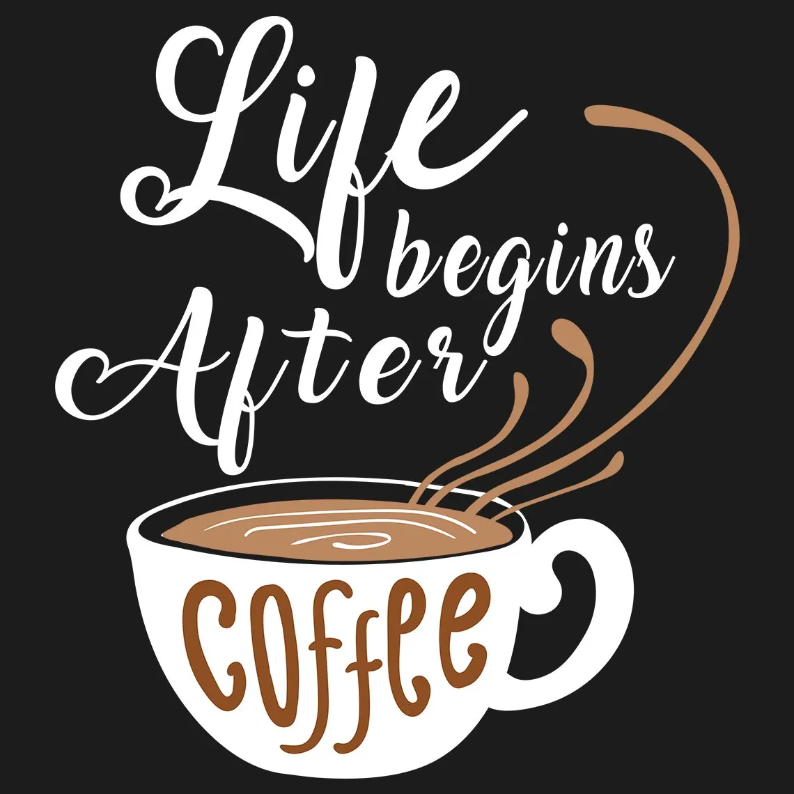 Life Begins After Coffee Half Sleeve T-Shirt