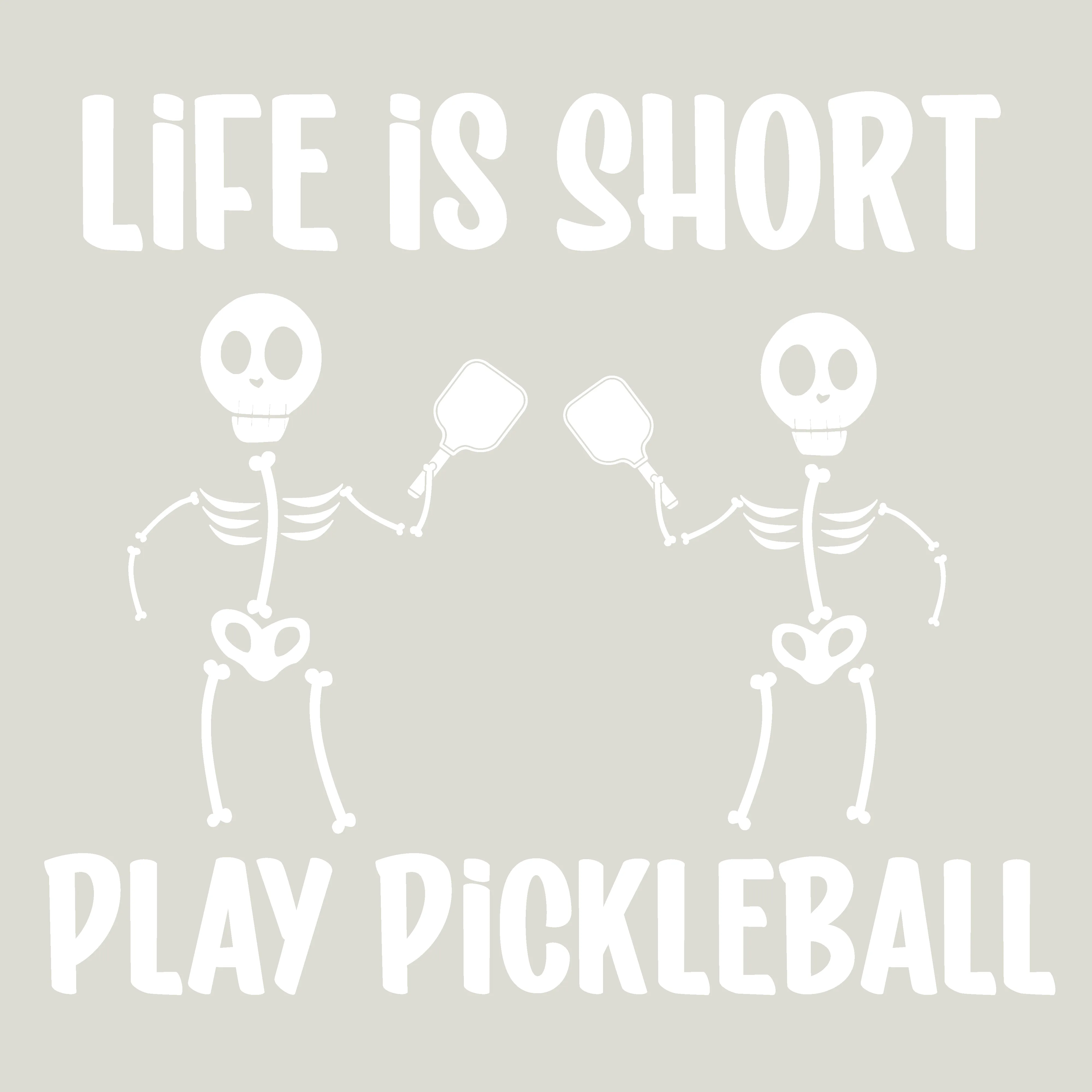 Life is Short Skeletons | Youth Short Sleeve Pickleball Shirts | 100% Polyester