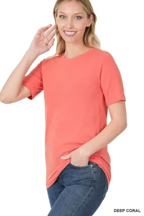 Lina Solid Tee- Deep Coral