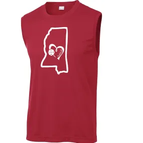 Mississippi State With Pickleball Love | Men's Sleeveless Pickleball Shirt | 100% Polyester