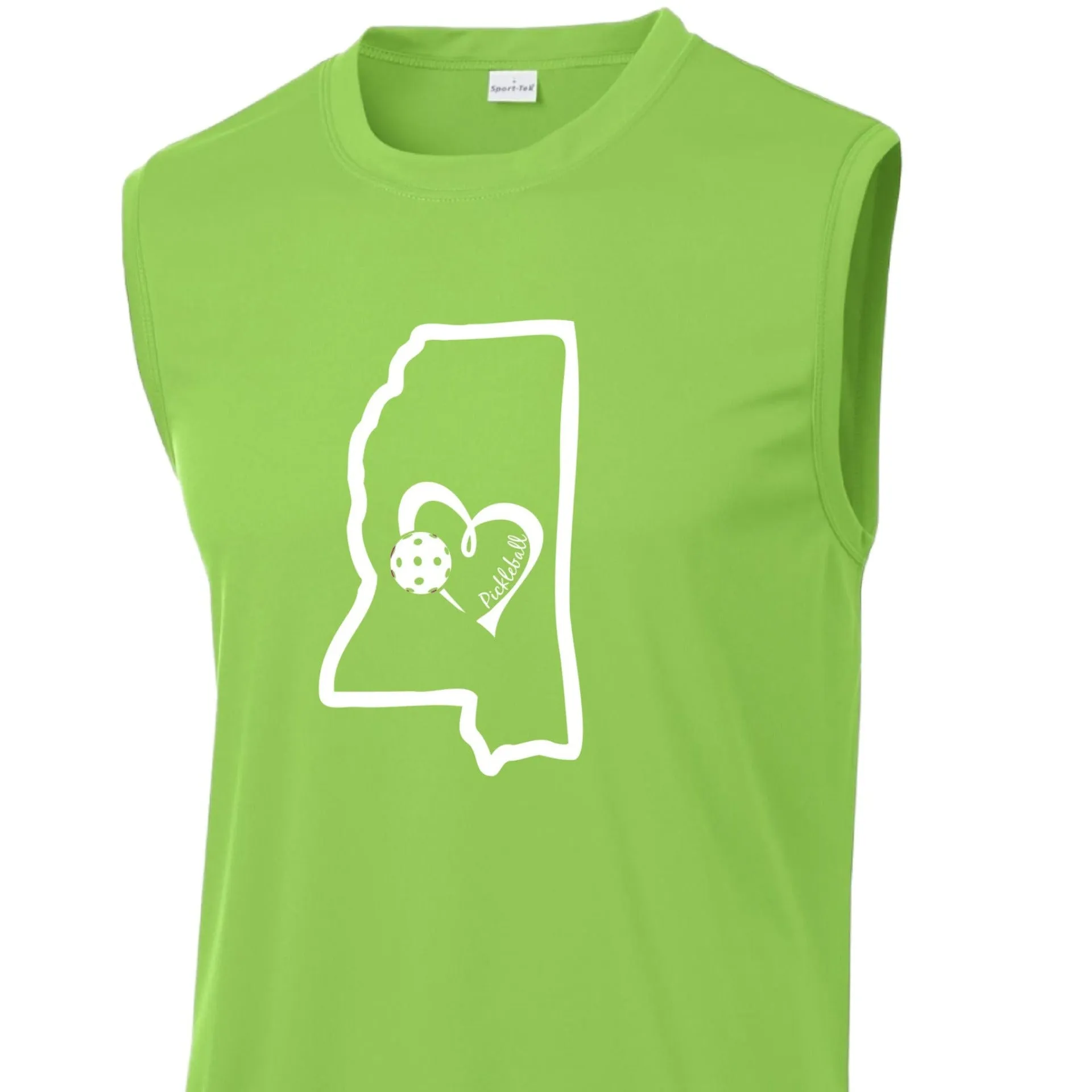 Mississippi State With Pickleball Love | Men's Sleeveless Pickleball Shirt | 100% Polyester