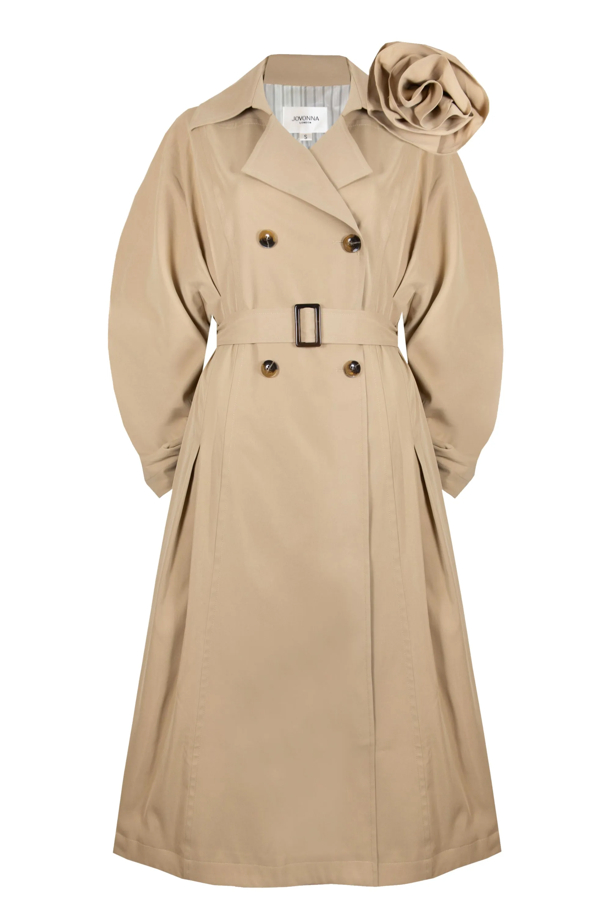 NAVI 2 TRENCH WITH CORSAGE IN BEIGE