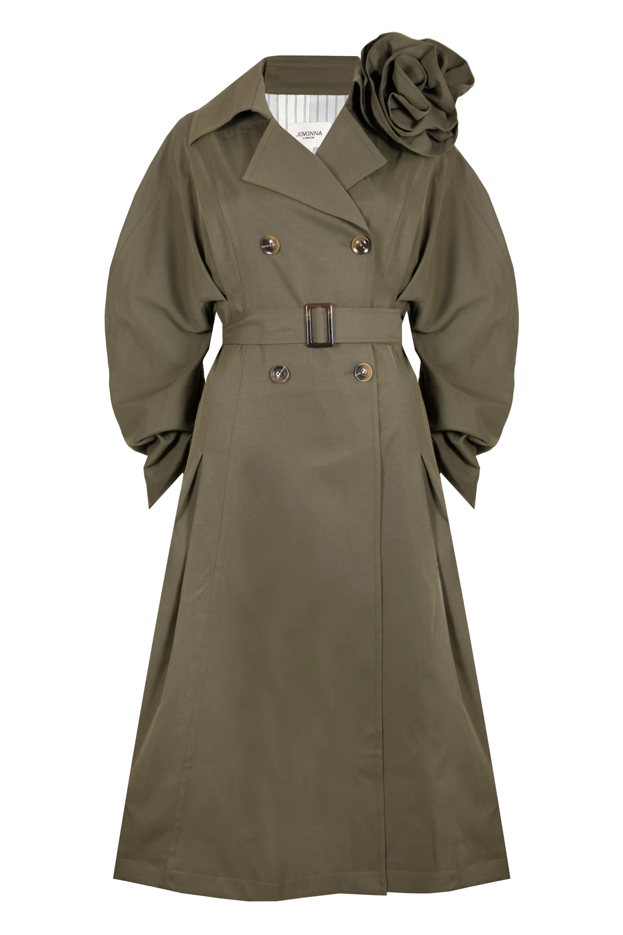 NAVI 2 TRENCH WITH CORSAGE IN KHAKI