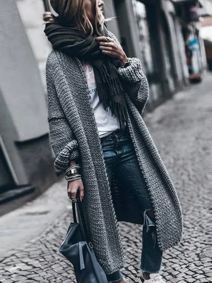 Oversized Open Front Womens Long Cardigan Sweaters