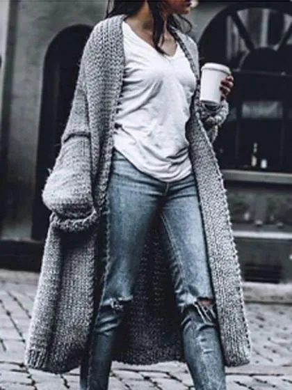 Oversized Open Front Womens Long Cardigan Sweaters