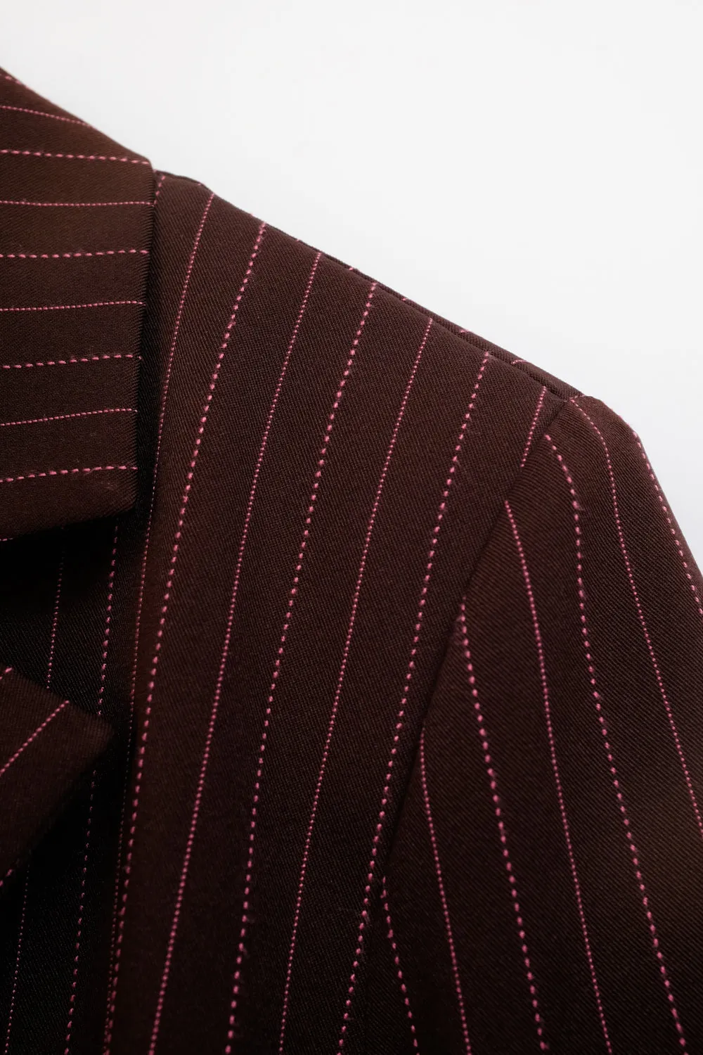 PINSTRIPE BURGUNDY PANT SUIT