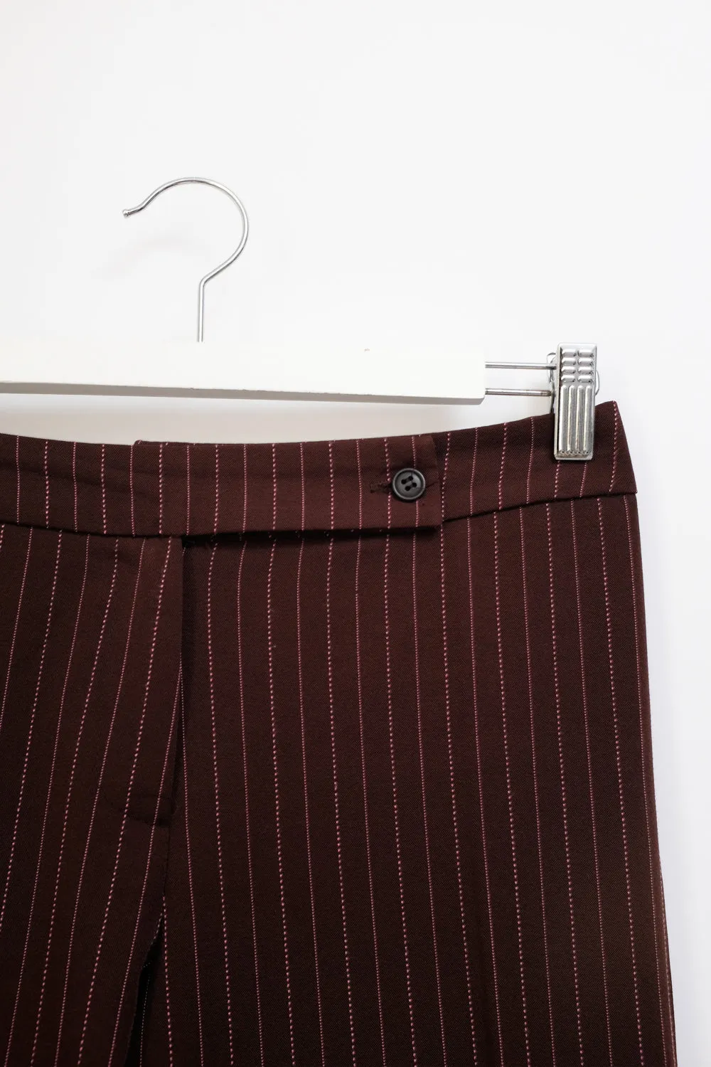 PINSTRIPE BURGUNDY PANT SUIT