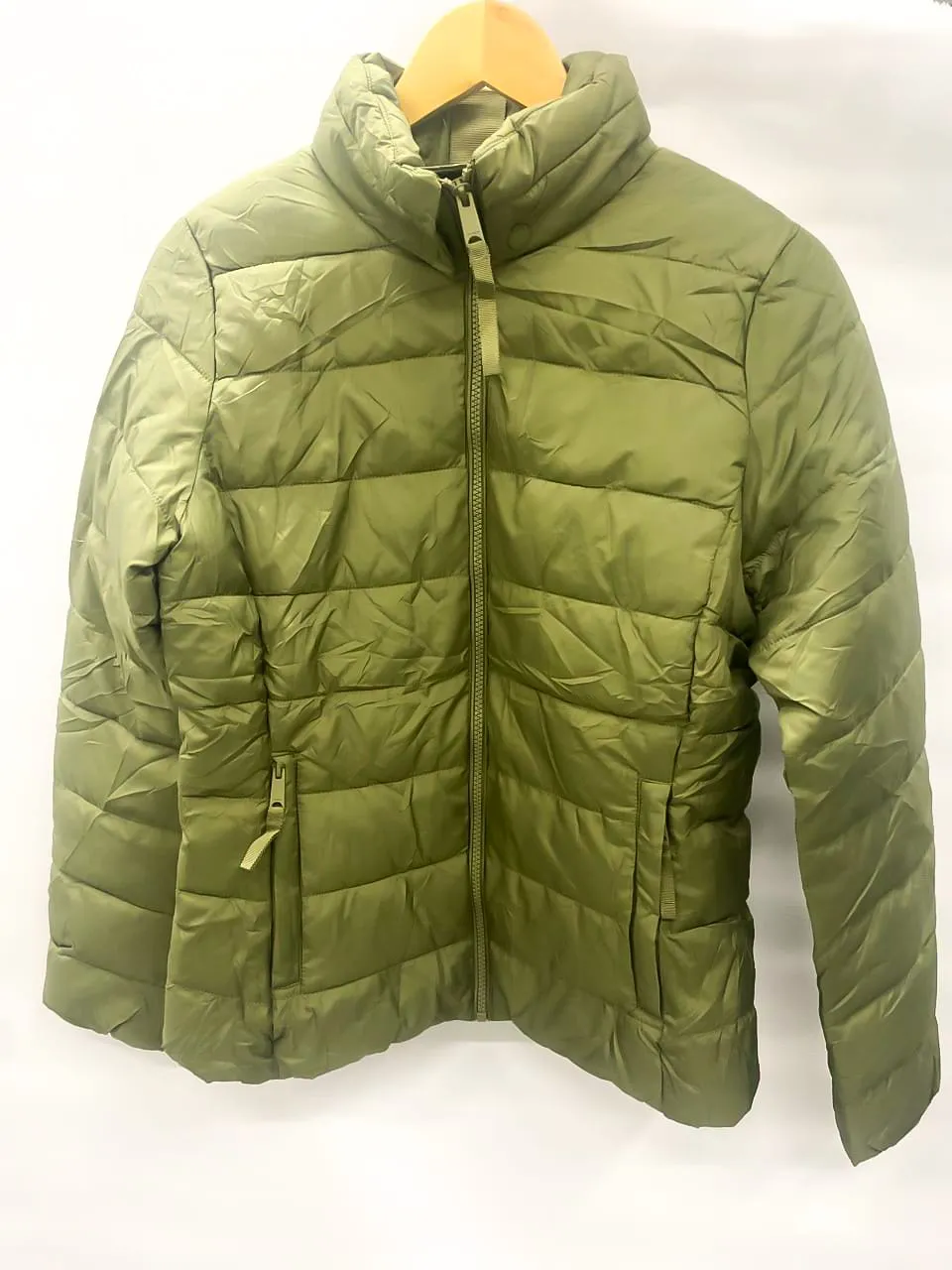 Queue khaki green collar puffer jacket