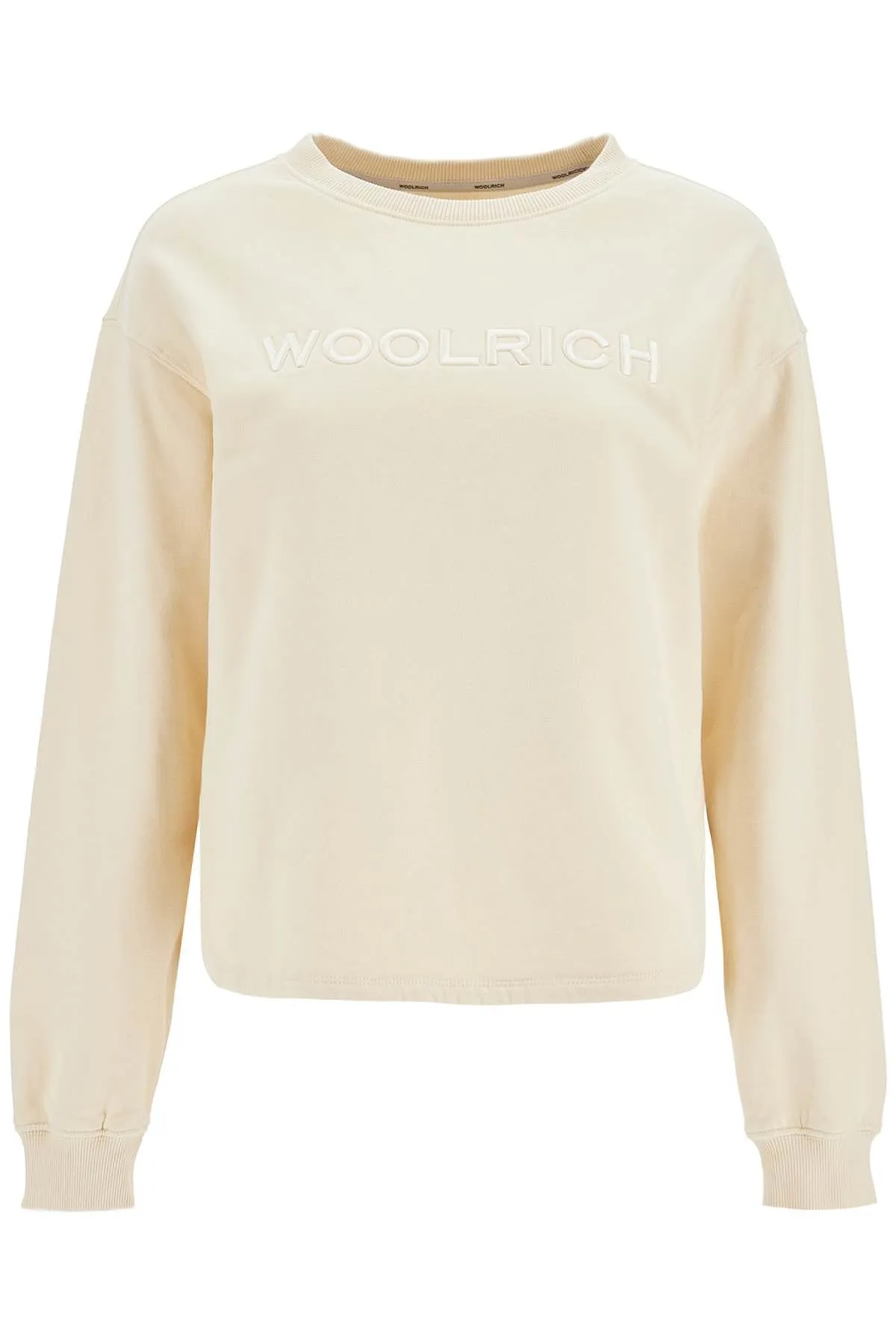 "embroidered logo crewneck CFWWSW0135 FRUT3858 MILKY CREAM