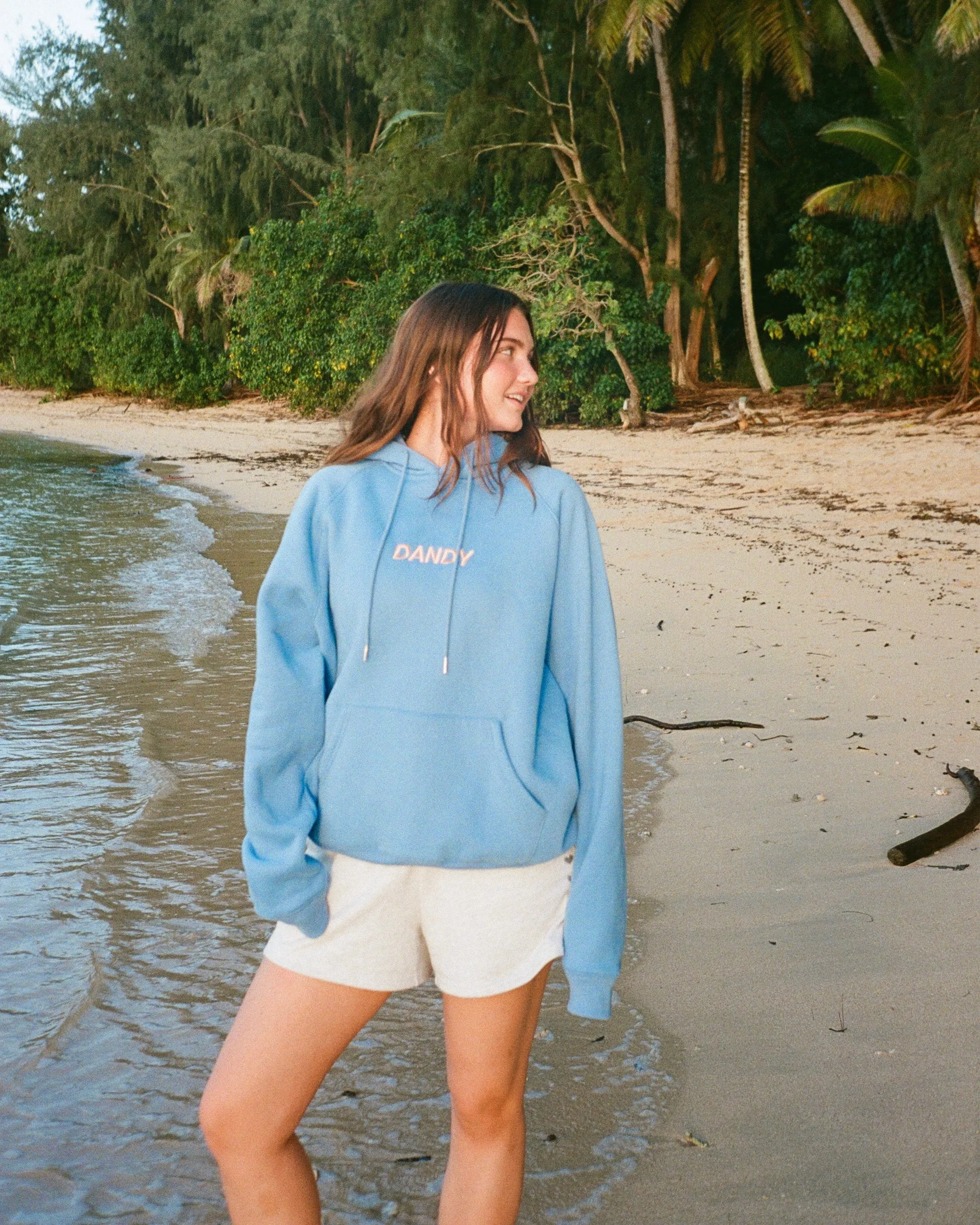 "Let's Watch the Sunset" Oversized Lux Hoodie in Blue