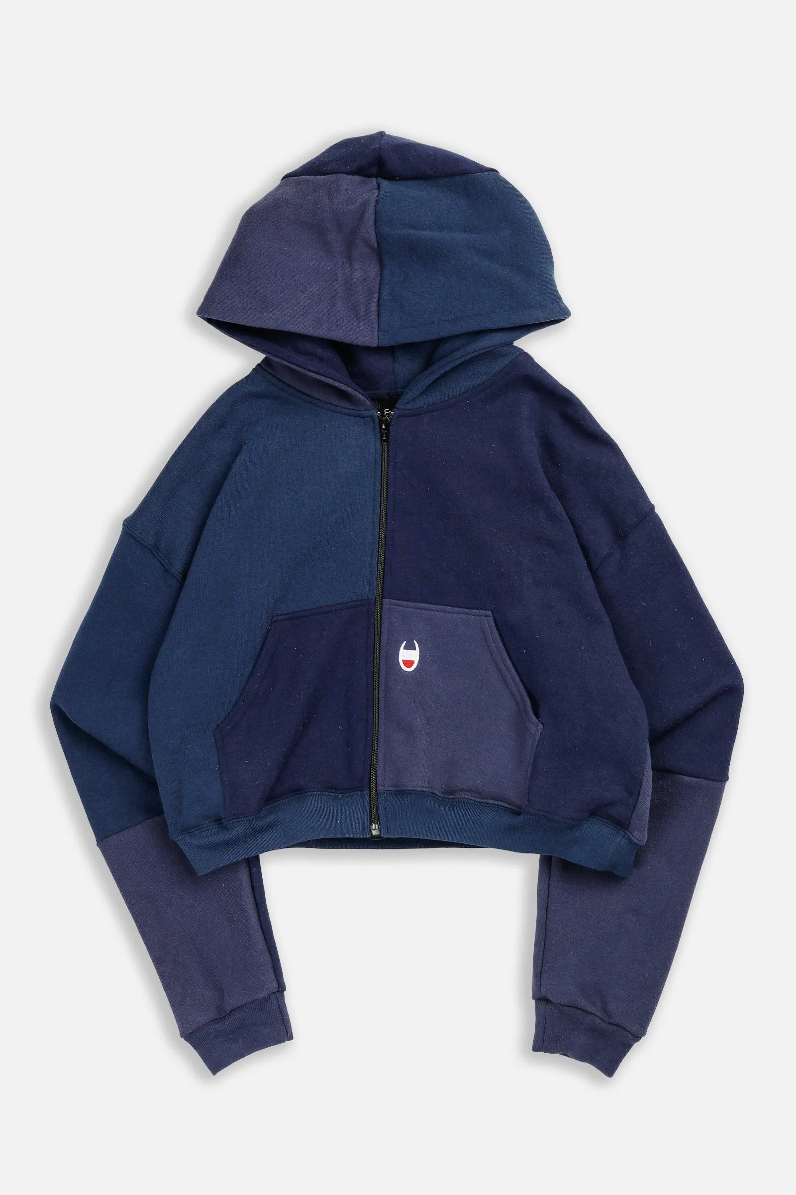 Rework Champion Crop Zip Hoodie - M