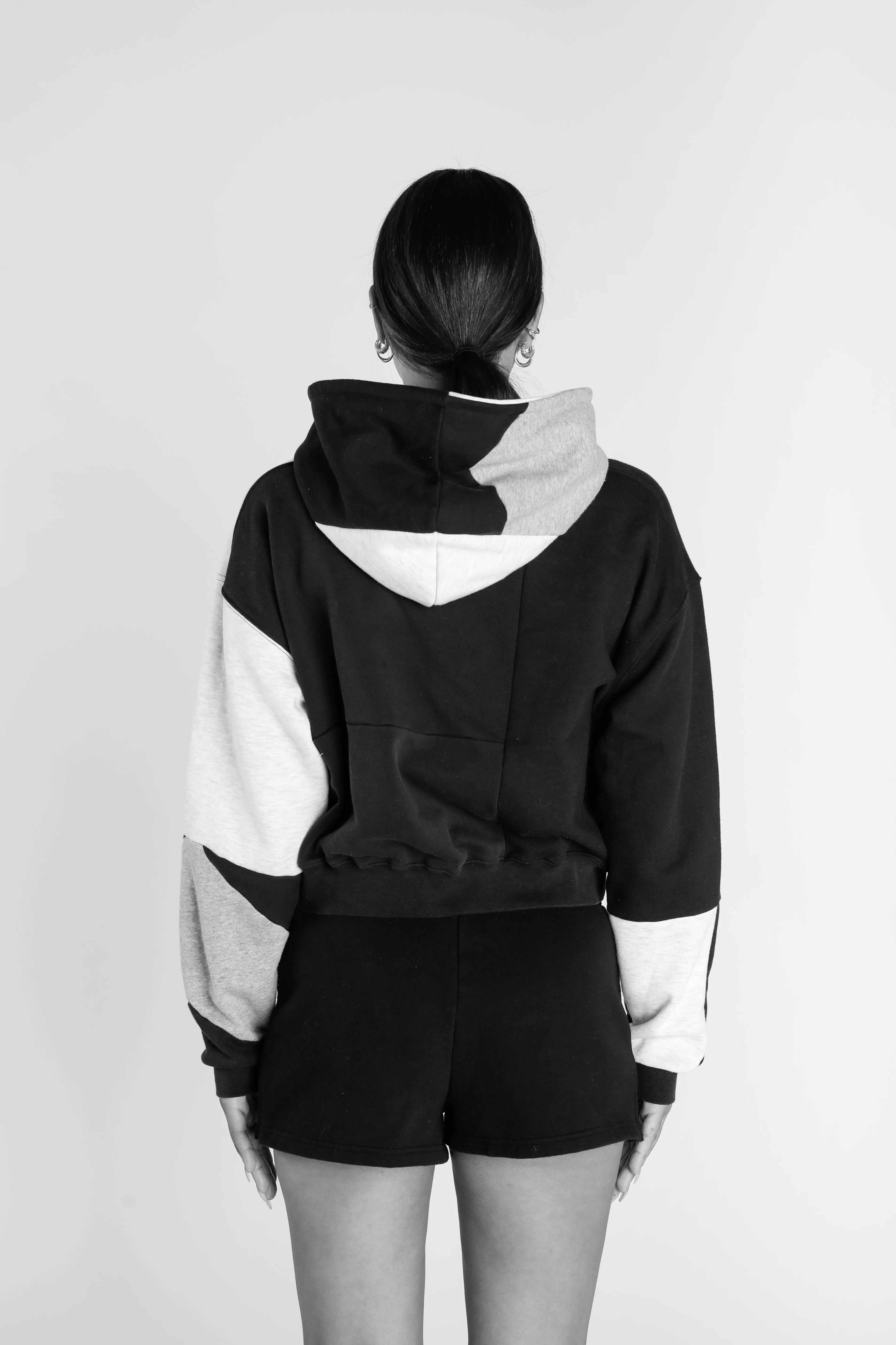 Rework Champion Crop Zip Hoodie - M