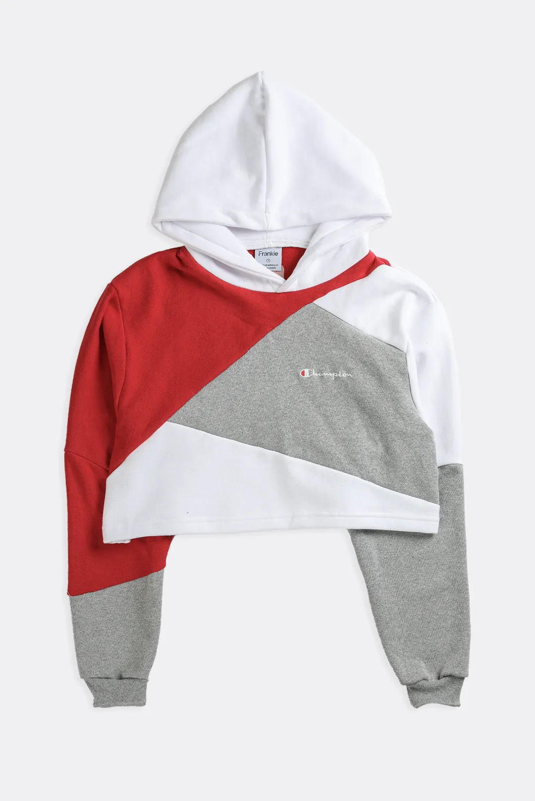 Rework Champion Patchwork Crop Sweatshirt - S