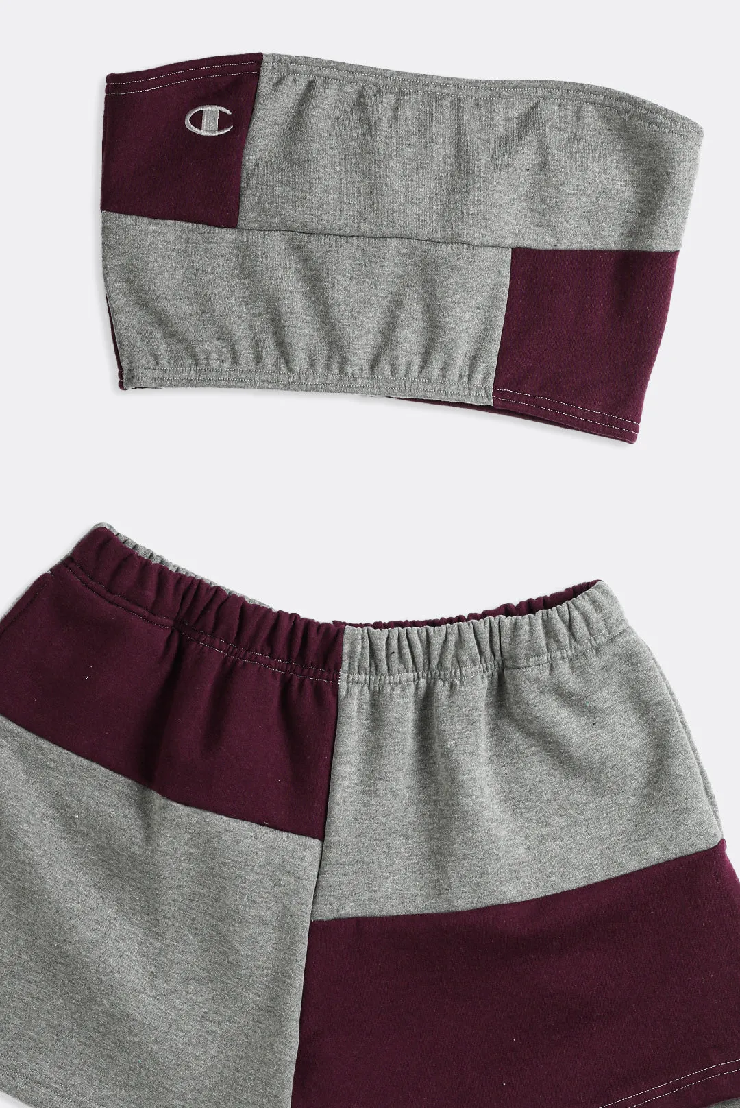 Rework Champion Patchwork Mini Sweatshorts Set - L