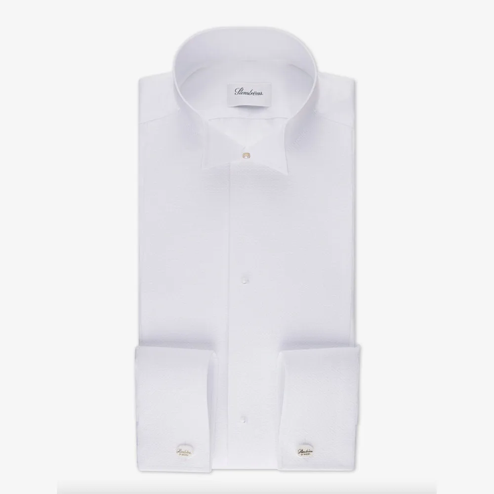 Stenstroms White Tie Shirt - Fitted Body