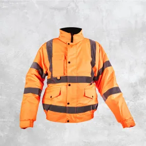 Step Ahead Hi Visibility Orange Bomber Jacket