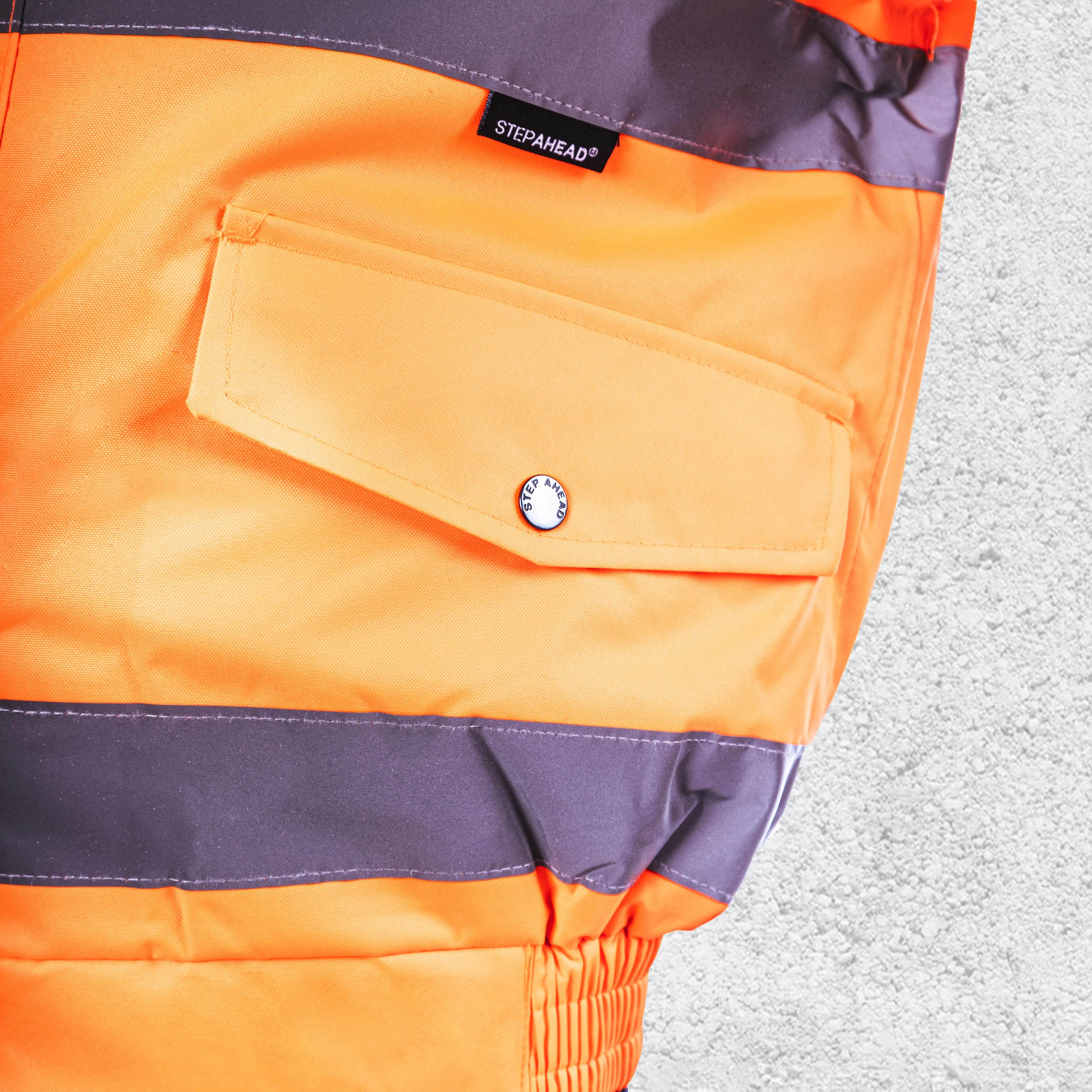 Step Ahead Hi Visibility Orange Bomber Jacket