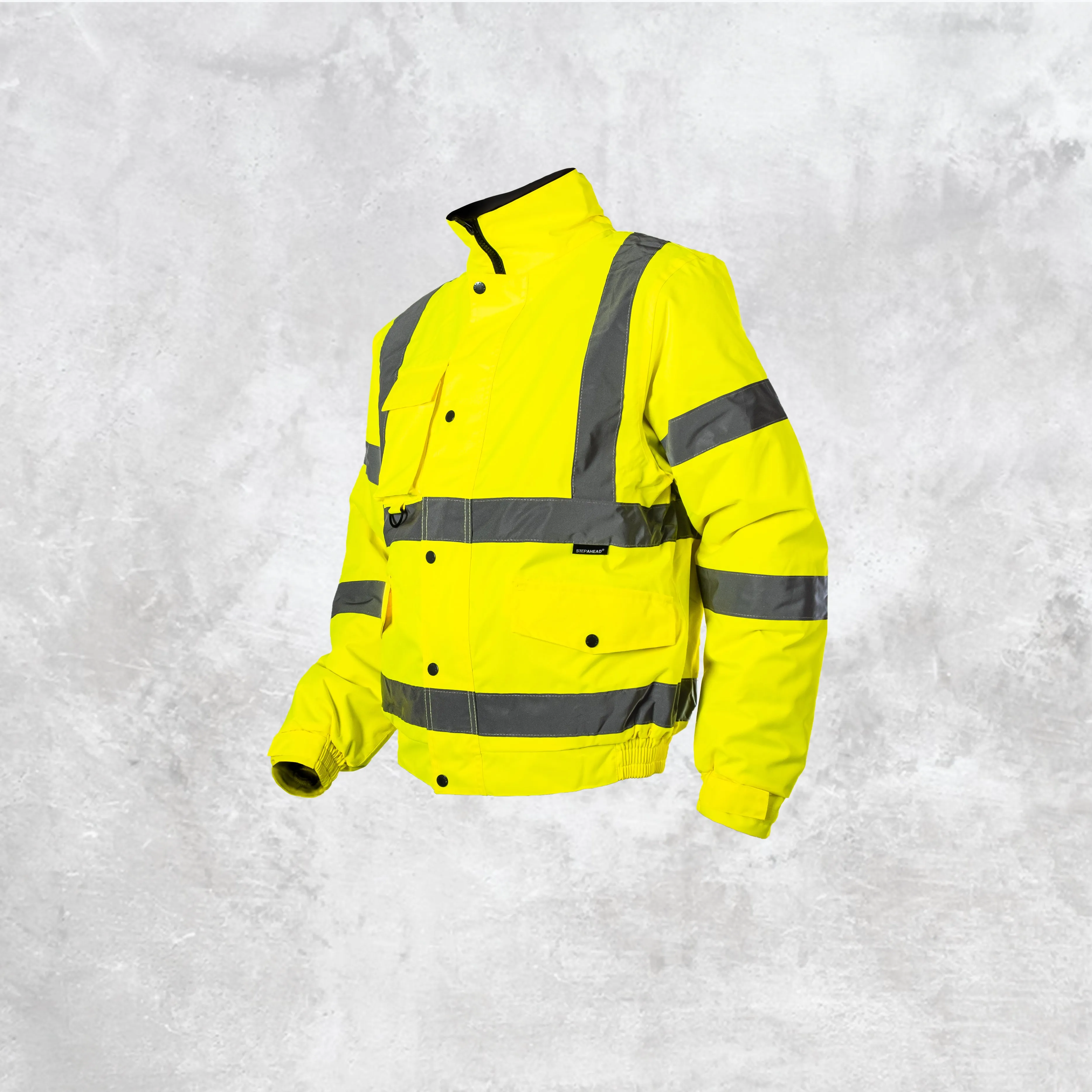 Step Ahead Hi Visibility Yellow Bomber Jacket