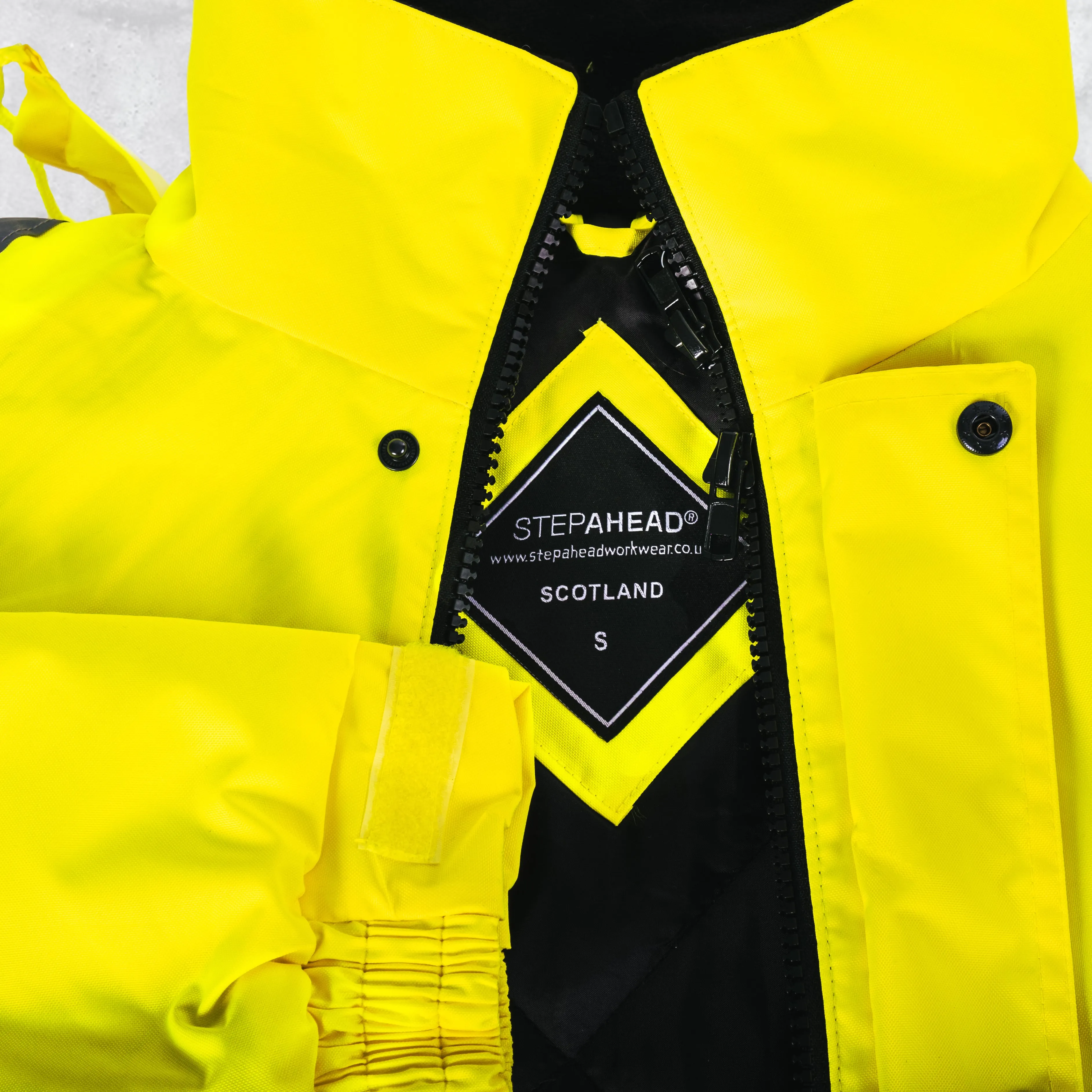 Step Ahead Hi Visibility Yellow Bomber Jacket