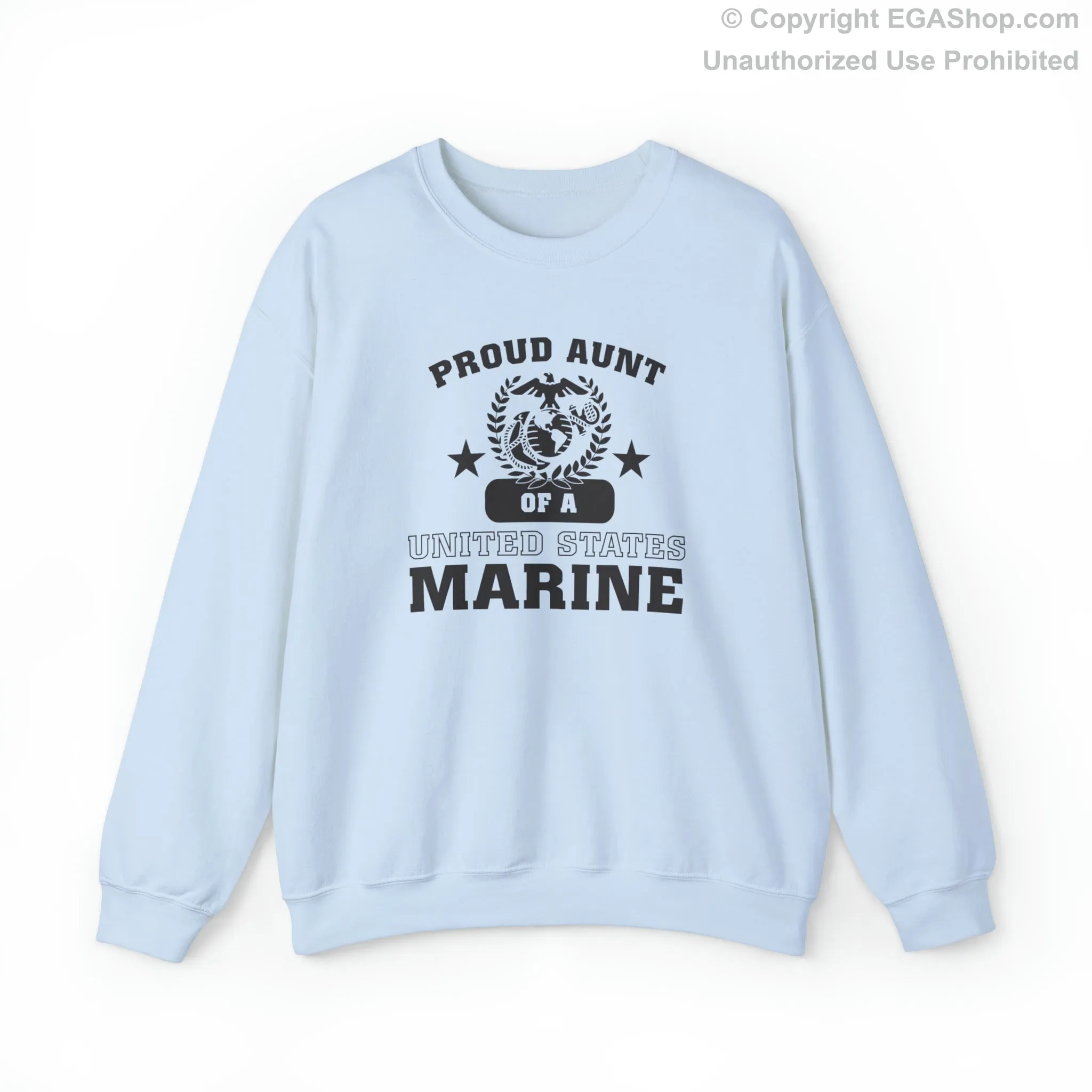 Sweatshirt: Proud Aunt of a Marine (Varsity Style, Color Choices)